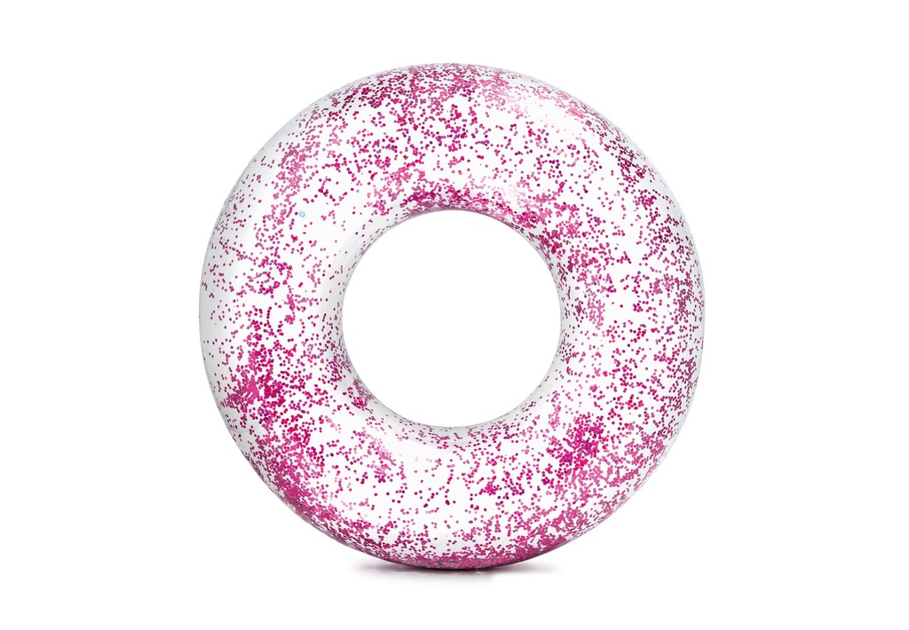 SALVAVIDAS INFLABLE DE GLITTER DE COLORES 64&quot; INTEX