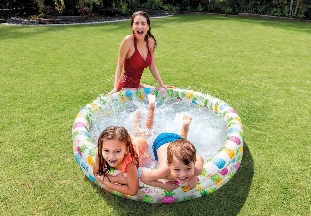 ALBERCA INFLABLE PIÑA 1.32M X 28CM INTEX