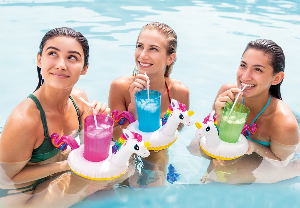 PORTA BEBIDAS EN FORMA DE UNICORNIO INTEX