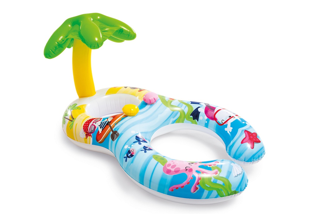FLOTADOR DOBLE CON TECHO INTEX PARA BEBÉ